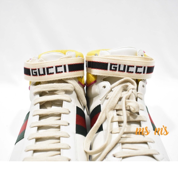 NIB Gucci Signature Web stripe high top sneaker - Picture 6 of 8